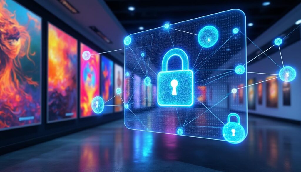découvrez comment la blockchain garantit l'authenticité et la traçabilité des œuvres d'art numériques, assurant ainsi leur valeur et protection contre la contrefaçon.