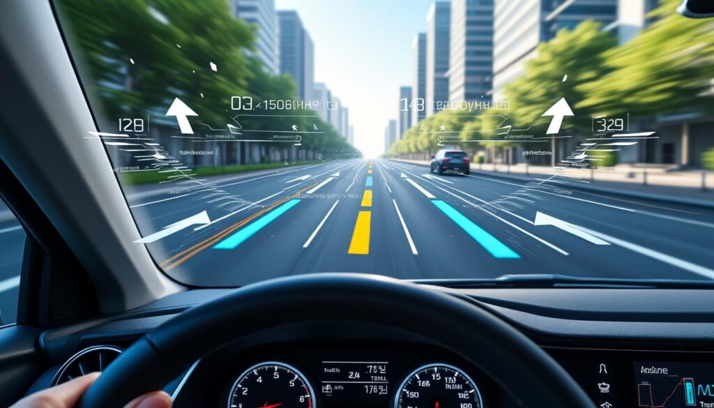 découvrez comment l'affichage tête haute projette les données de navigation directement sur le pare-brise pour une conduite plus sûre et intuitive.
