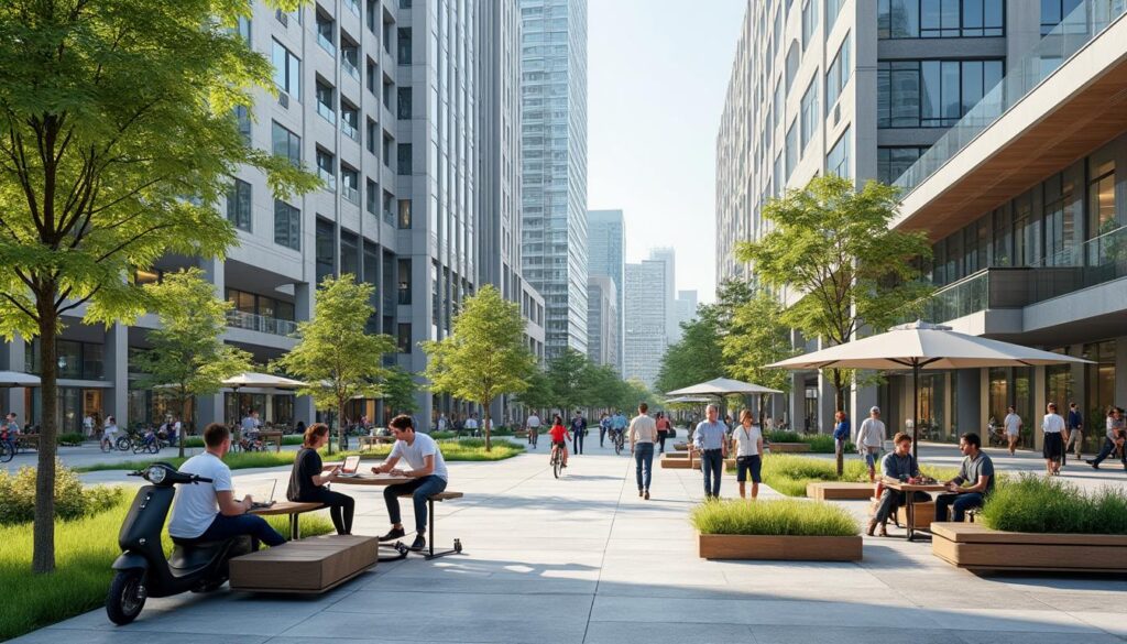 découvrez comment le télétravail hybride transforme l'aménagement des centres urbains modernes, en repensant espaces de travail et modes de vie.